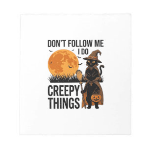 Bloc-note Chat d'Halloween Choses Effrayantes Sorcière Drôle