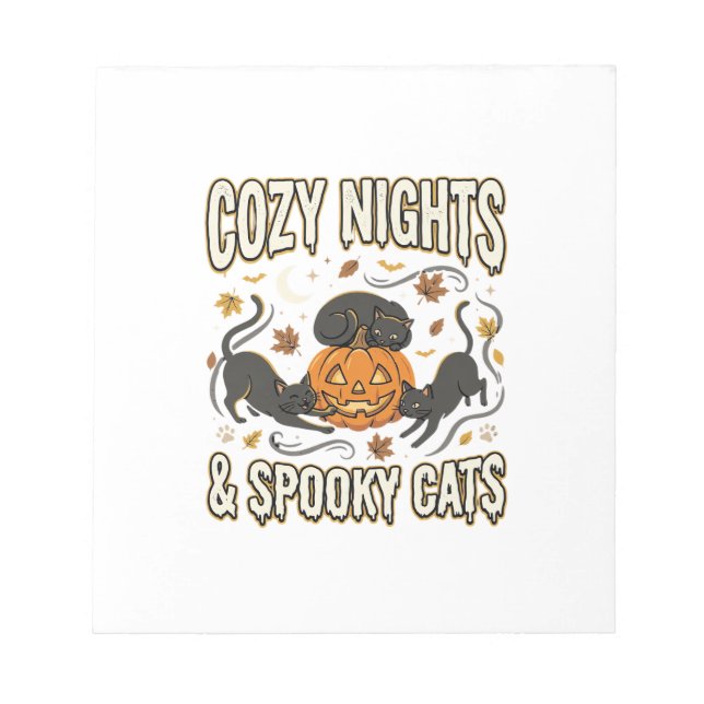 Bloc-note Chat d'Halloween Magie d'Automne (Devant)
