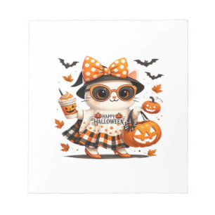 Bloc-note Chat d'Halloween mignon � Chat Kitty Sorcière Kawa