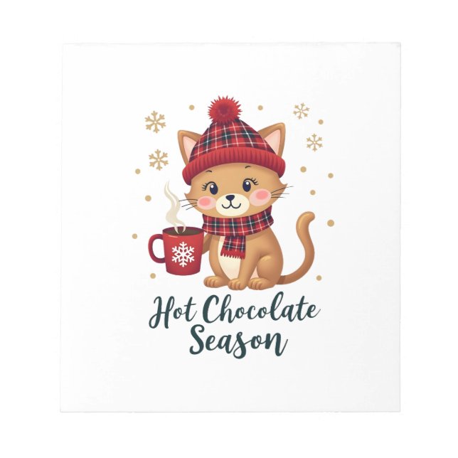 Bloc-note Chat Drôle Chocolat Chaud Saison Joyeux Noël Maman (Devant)