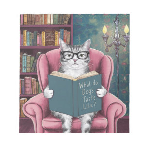 Bloc-note Chat drôle Lire un livre