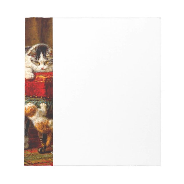 Bloc-note Chat et chatons Jouer avec chaise (Devant)