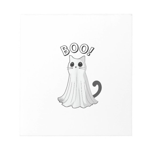 Bloc-note Chat fantôme mignon Boo Kitty Halloween chaton eff (Devant)