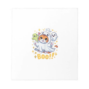 Bloc-note Chat fantôme mignon Halloween Bou chat drôle BOO K