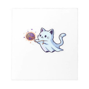 Bloc-note Chat fantôme mignon  Kitten Halloween effrayant  M