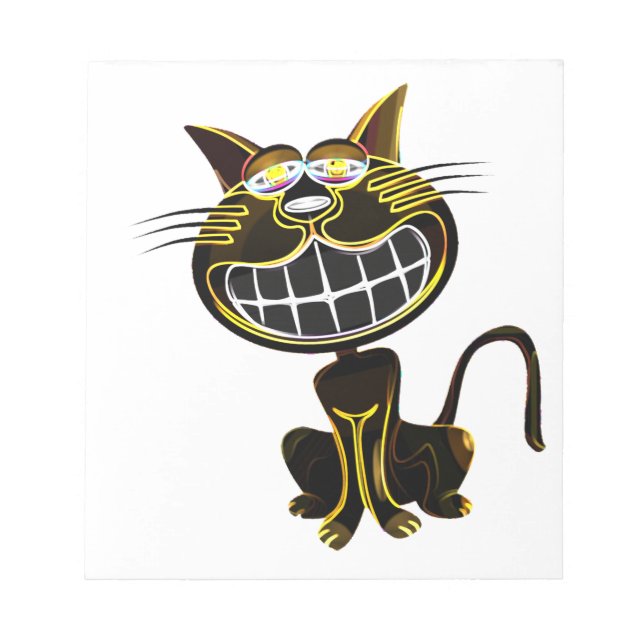 BLOC-NOTE CHAT JAUNE ET NOIR CLAIR (Devant)