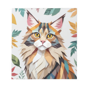 Bloc-note Chat Jouer adorable animal amusant coloré géométri