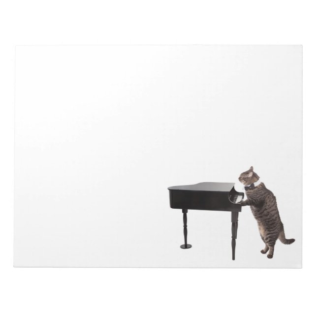 Bloc-note Chat Jouer Piano (Devant)