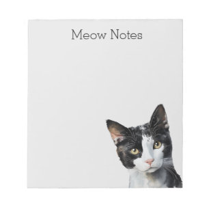 Bloc-note Chat Kitty blanc gris noir