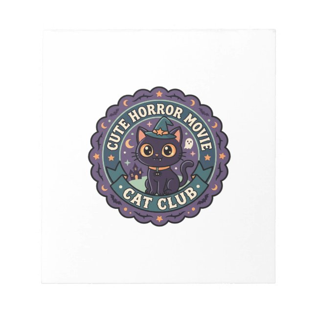 Bloc-note Chat mignon de film d'horreur T-shirt de chat mign (Devant)