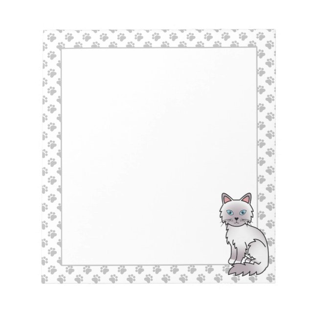 Bloc-note Chat mignon Lilac Point Birman / Ragdoll & pattes (Devant)
