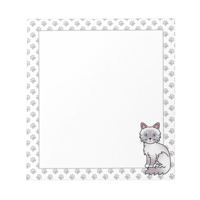 Bloc-note Chat mignon Lilac Point Tabby Birman / Ragdoll & p (Devant)