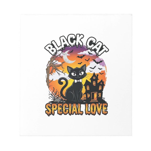 Bloc-note Chat Noir Amour Spécial Halloween Maison Hantée Ch (Devant)
