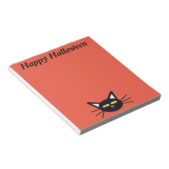 Bloc-note Chat noir d'Halloween (Incliné)