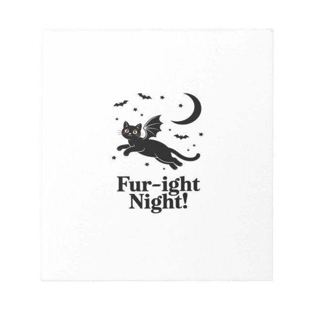 Bloc-note Chat noir d'Halloween avec graphique classique d'a (Devant)
