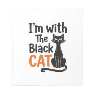Bloc-note Chat noir drôle gravure vintage Halloween Design