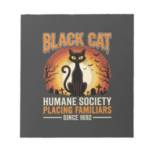 Bloc-note Chat Noir Halloween Familier Vintage Cimetière Dés