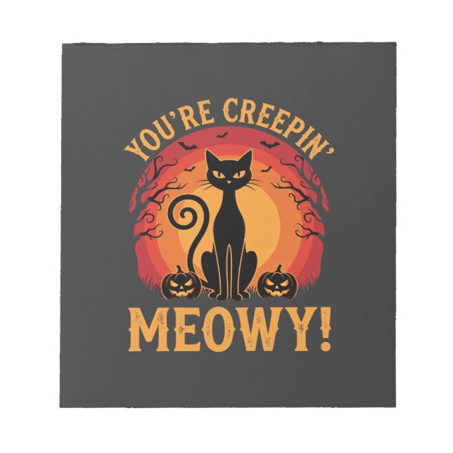 Bloc-note Chat noir Halloween Vous me faites peur Design Meo (Devant)