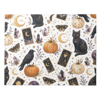 Bloc-note Chat noir mystique Halloween Tarot céleste