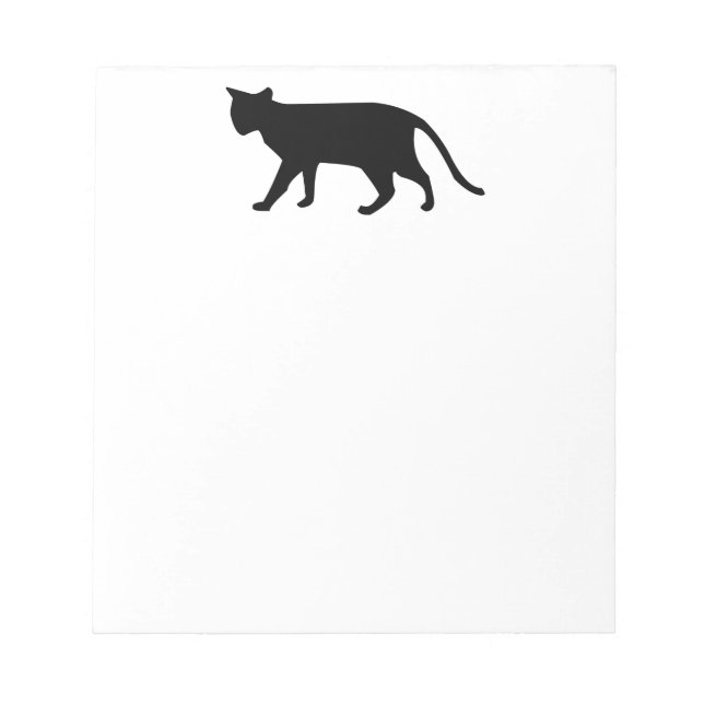 Bloc-note Chat Noir Silhouette Kitten Purr Meow Simple Art (Devant)