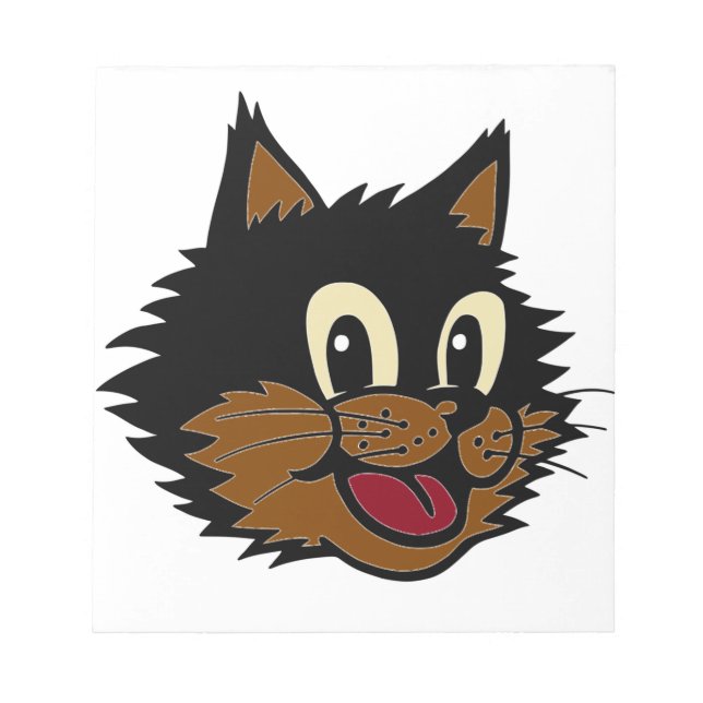 BLOC-NOTE CHAT NOIR TRÈS SOURIANT ET BROWN À COURSE NEUVE (Devant)
