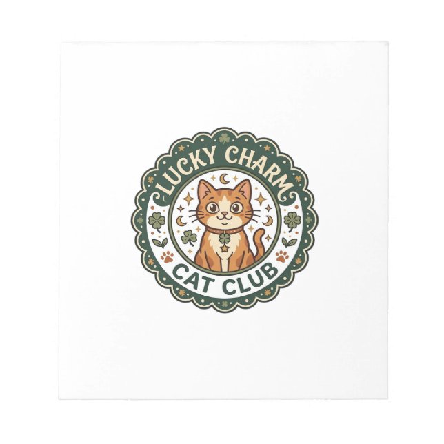 Bloc-note Chat porte-bonheur POD Art Vector - Chat porte-bon (Devant)