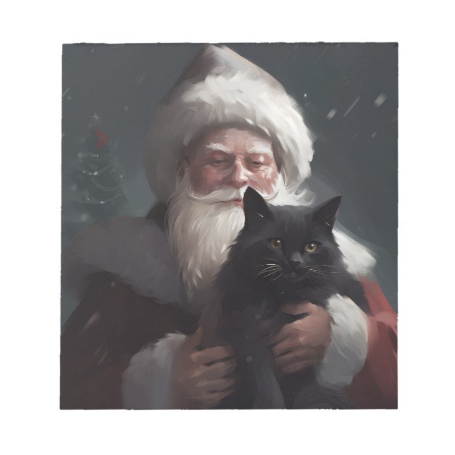Bloc-note Chat Smoking Avec Le Père Noël Festif Noël (Devant)