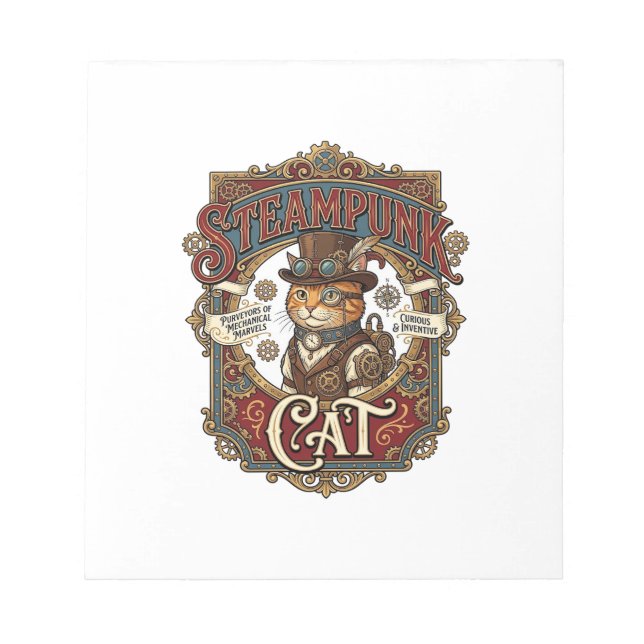 Bloc-note Chat Steampunk Steampunk Chat Vintage (Devant)