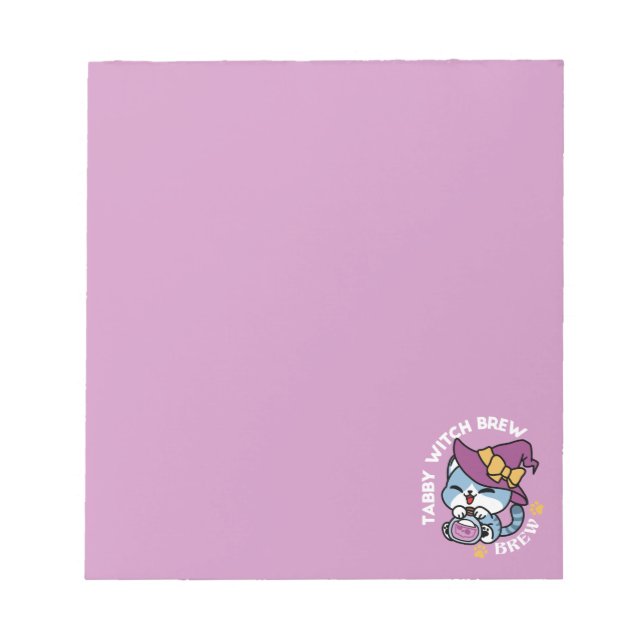 Bloc-note Chat Tabby Halloween – Chapeau de Sorcière & Art d (Devant)
