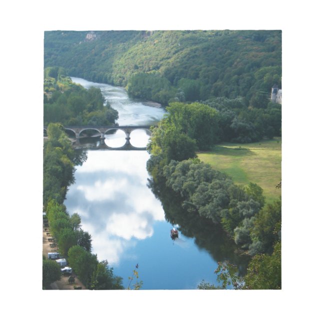 Bloc-note Château de Dordogne Château Rivière Bateau Pont Ea (Devant)