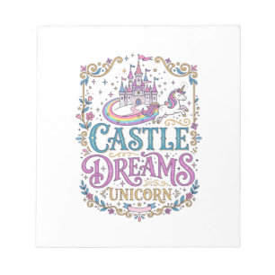 Bloc-note Château de licorne Rêves Licorne Fond blanc Pri