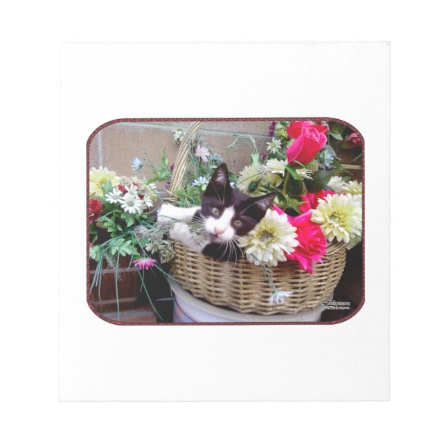 Bloc-note Chaton dans un panier (Devant)