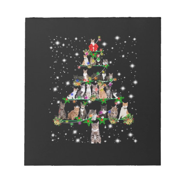 Bloc-note Chats amusants Arbre de Noël Ornement Décor Cadeau (Devant)