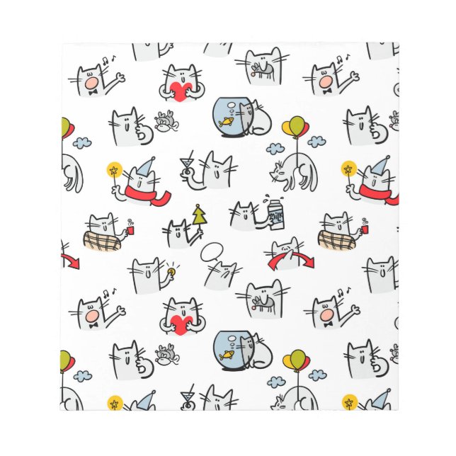 Bloc-note Chats amusants, lait et magie. (Devant)