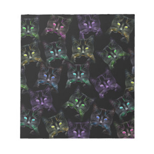 Bloc-note Chats cool sur Noir ! Chats multicolores