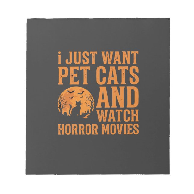Bloc-note Chats de compagnie Films d'horreur Halloween Desig (Devant)