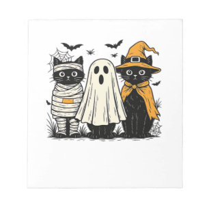 Bloc-note Chats noirs en costumes d'Halloween � Fantôme, Sor