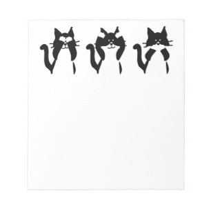 Bloc-note Chats noirs et blancs Trois sages chatons
