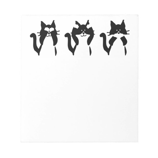 Bloc-note Chats noirs et blancs | Trois sages chatons (Devant)