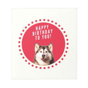 Bloc-note Chatte Sibérien Husky Chien Joyeux Anniversaire
