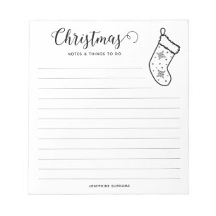 Bloc-note Chaussette de Noël minimaliste et festive en ligne