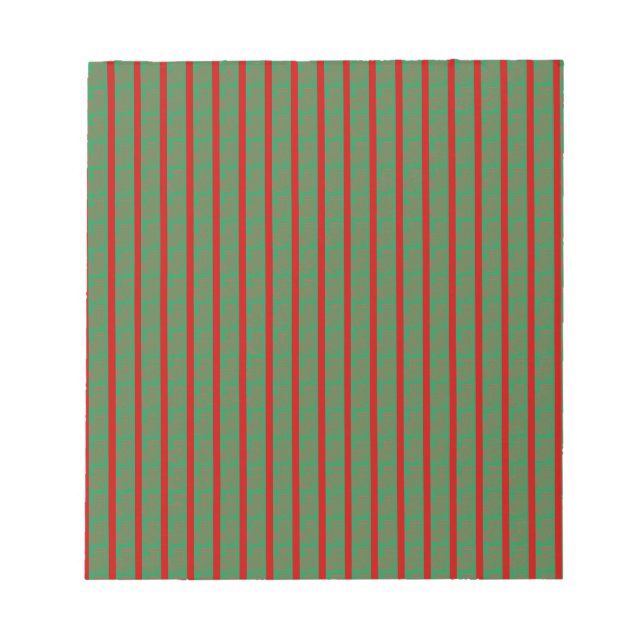Bloc-note Chaussette de Noël Rouge Vert sur Rouge Vert (Devant)