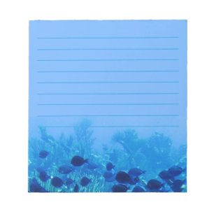 Bloc-note Chaussure de Disque Bleu Poisson Bleu Lined