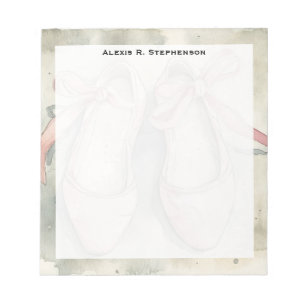Bloc-note Chaussures plates à ruban rose pastel vintage Mono