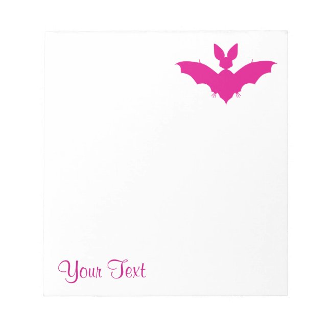 Bloc-note Chauve-souris Rose Personnalisée Nom Goth Mignon (Devant)