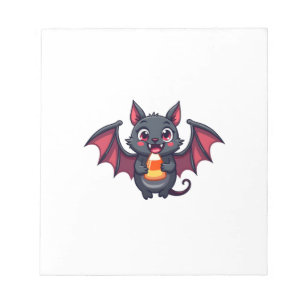 Bloc-note Chauve-souris vampire avec bonbons � T-shirt Hallo