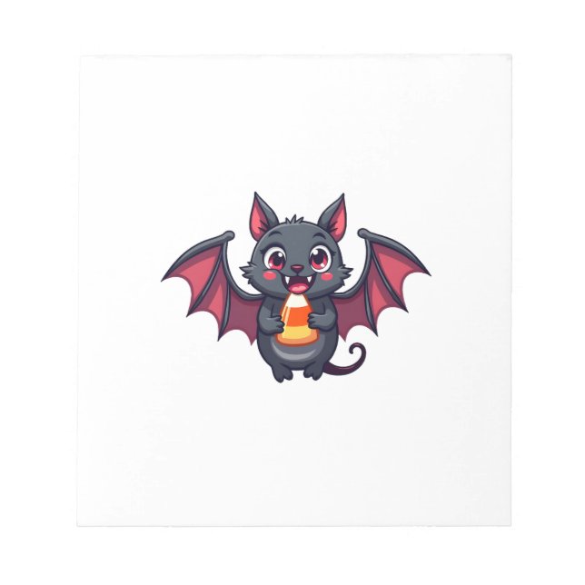Bloc-note Chauve-souris vampire avec bonbons � T-shirt Hallo (Devant)