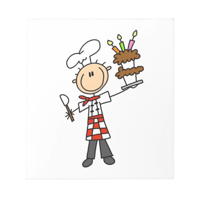 Bloc-note Chef avec gâteau d'anniversaire (Devant)
