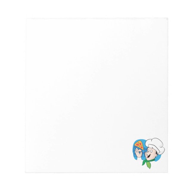 Bloc-note Chef caricaturale avec pizza (Devant)