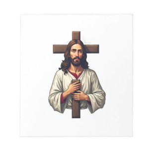 Bloc-note Chemise à gravure vintage portrait de Jésus Croix 